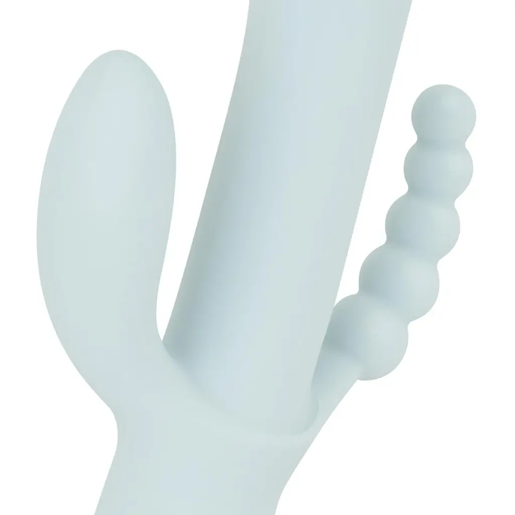 Потрійний вібратор Good Vibes Only - SAGE Triple Stimulation Vibe Soft Silicone - Blue, манливий рух - фото 5