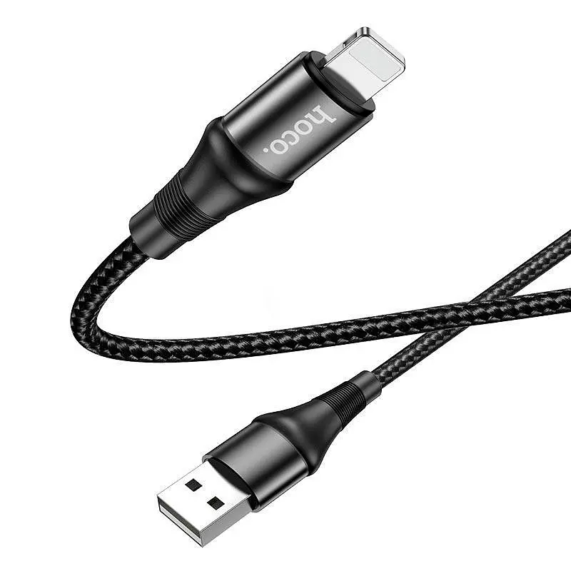 USB Cable Hoco X50 Excellent Lightning Black 1m - фото 4