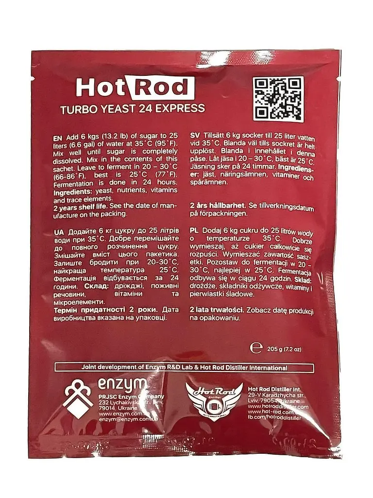Турбо дрожжи Hot Rod Distiller 24 Express на 25 л 205 г - фото 2