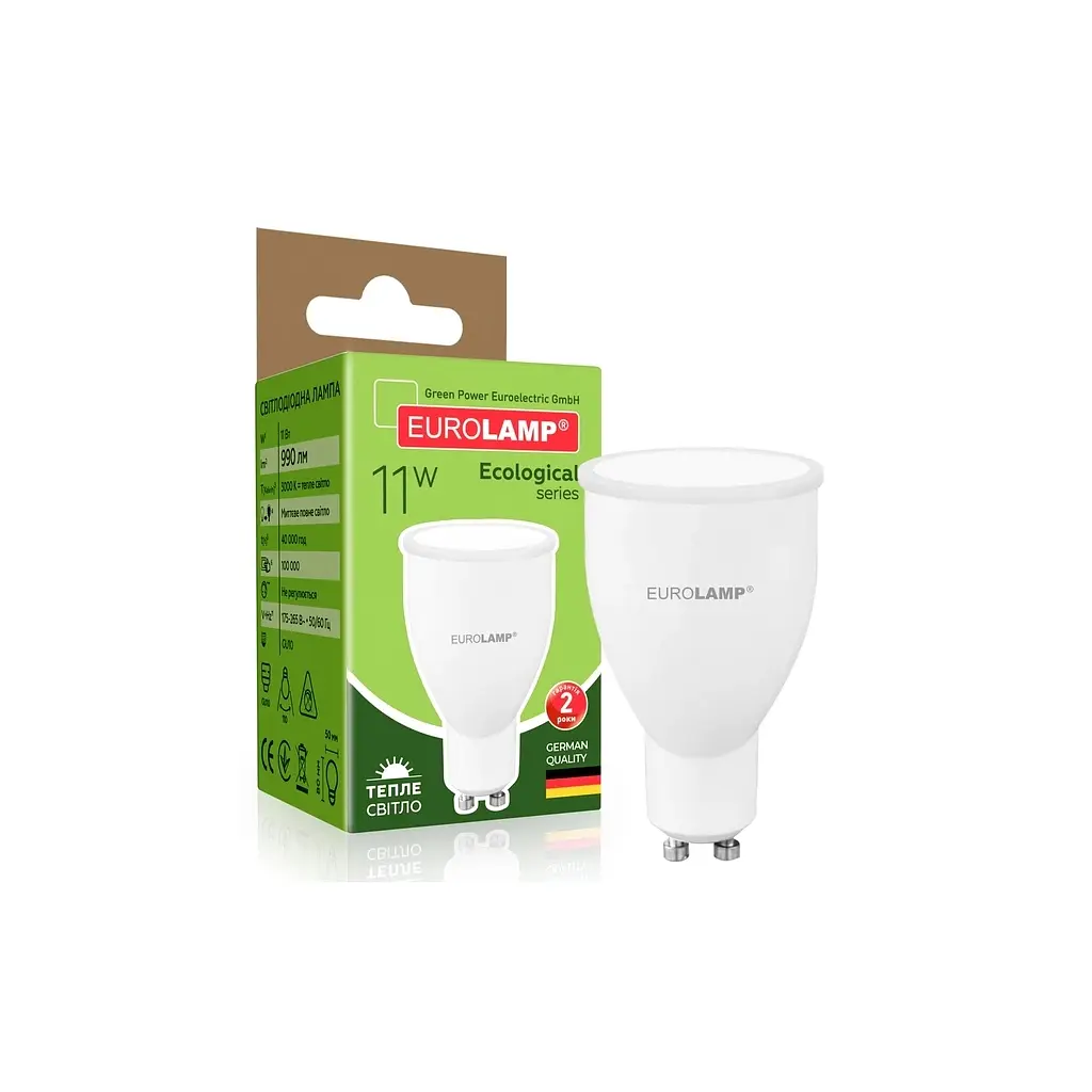 Лампочка Eurolamp LED SMD MR16 11W 990Lm GU10 3000K 220V (LED-SMD-11103(P)) - фото 2