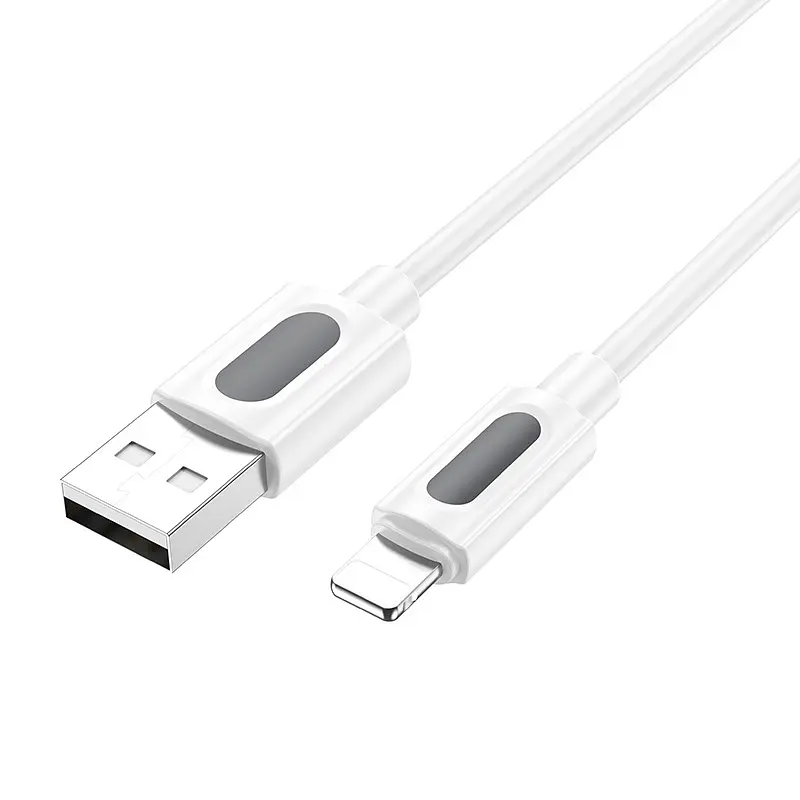 Дата кабель Borofone BX114 Structure USB to Lightning 2.4A (1m) White - фото 3
