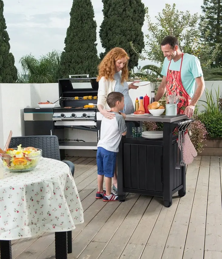 Стіл-буфет садовий для барбекю Keter Unity антрацит 105 л - фото 3