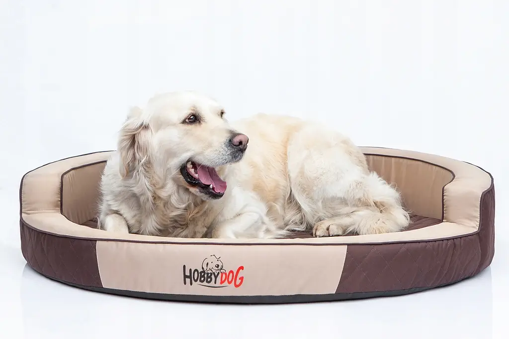 Кругле ліжко для собак Hobbydog Ringo Beige 98х98х18 см - фото 8