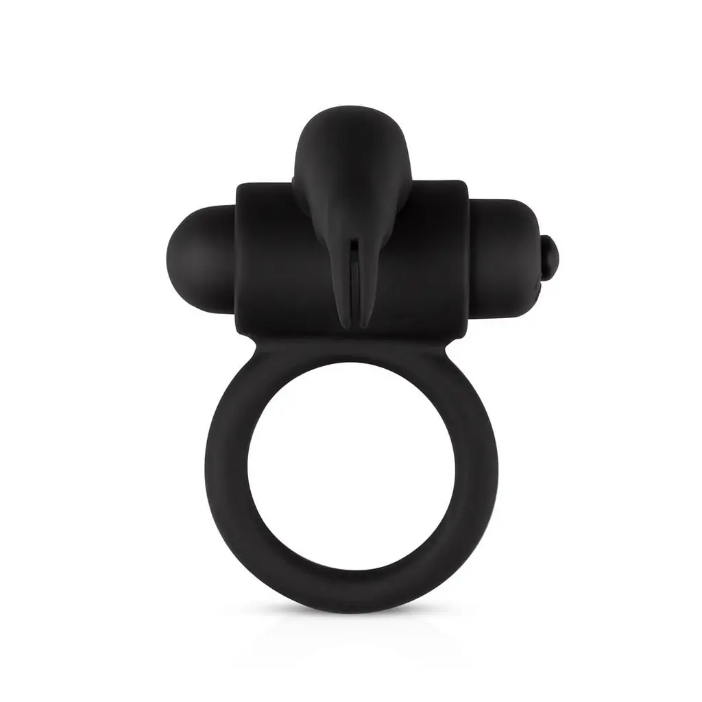 Ерекційне кільце EasyToys Bunny Vibe Ring 7.4 см (чорний) - фото 4