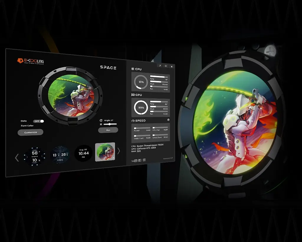 Система водяного охлаждения ID-Cooling Space LCD SL360 Pro SE - фото 10