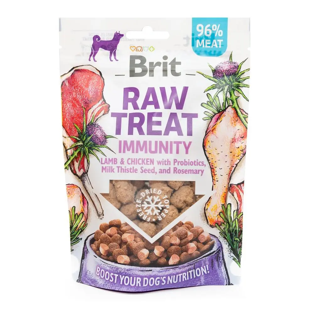 Лакомство для собак Brit Raw Treat freeze-dried Immunity для иммунитета, ягненок и курица, 40 г - фото 5