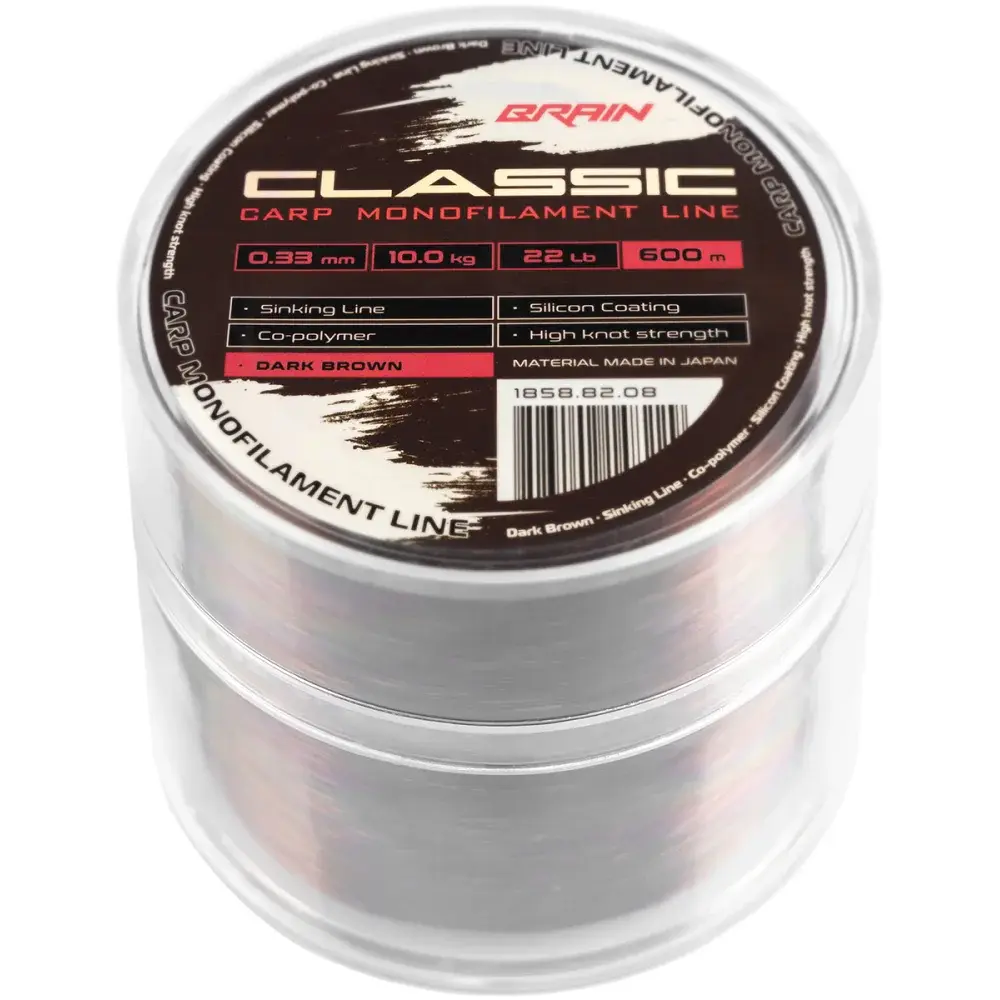 Волосінь Brain Classic Carp Line (dark brown) 600m 0.33mm 22lb 10.0kg - фото 2