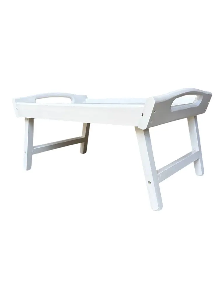 Складаний кавовий столик для сніданку в ліжко білий 42×28×17 см №5 - фото 8