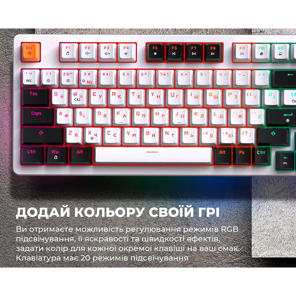 Клавиатура GamePro MK170W Red Switch White [121469] - фото 12