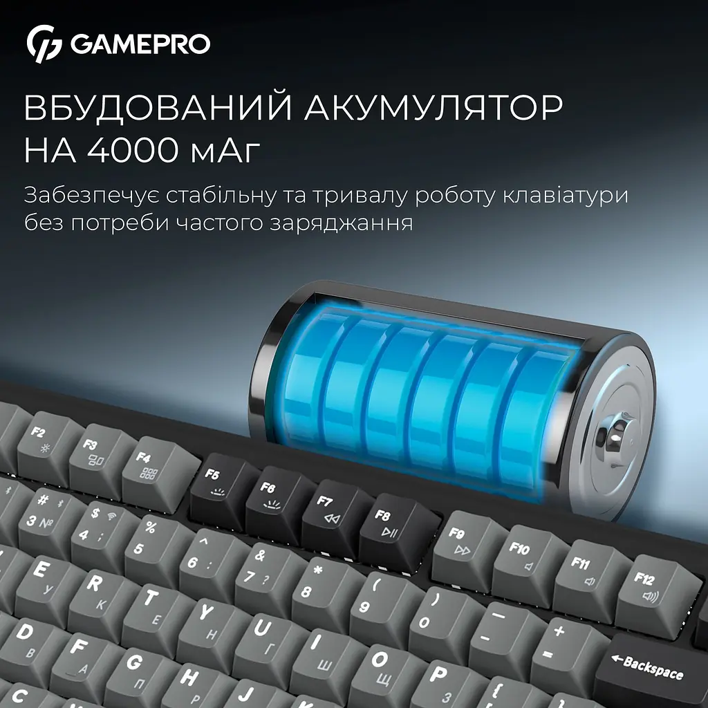 Клавиатура GamePro Asgard Yord Keychron Super Red Switch Wireless/Bluetooth/USB Black беспроводная (MK266BK) - фото 16