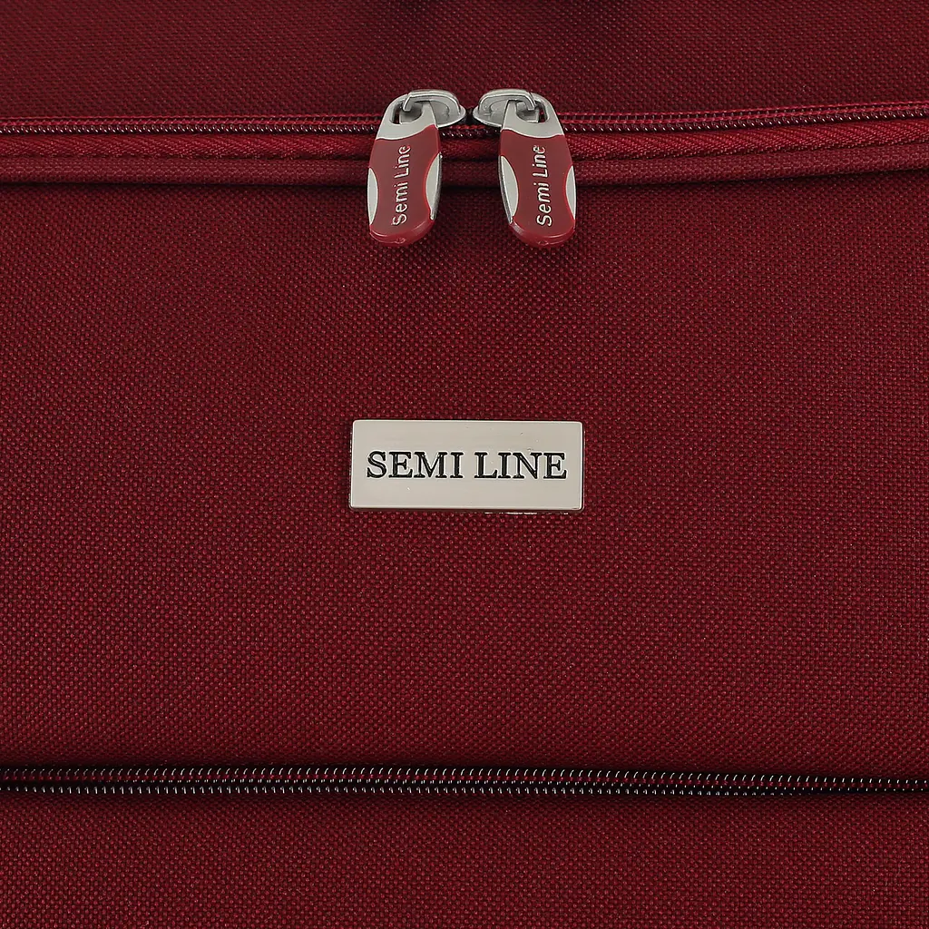 Валіза Semi Line 28 дюймів на 2 колесах поліестер 600D захищені колеса +3 кишені об'єм 75 л бордовий - фото 7
