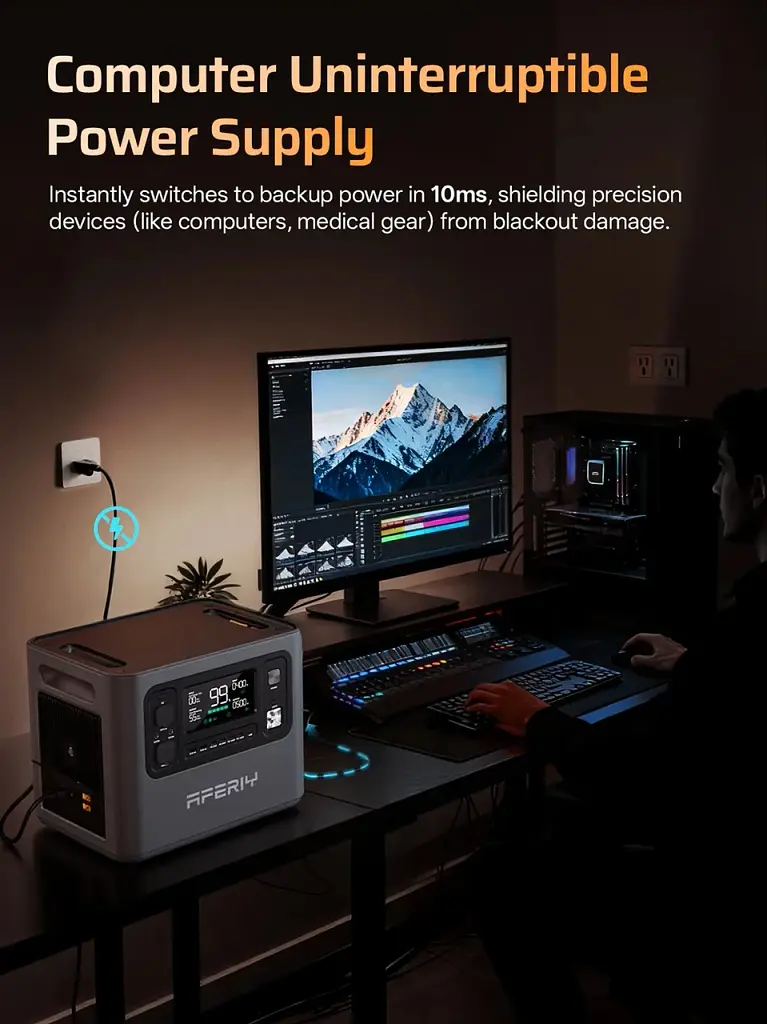 Зарядная станция Aferiy AF-P280, 2800 Вт, 2048 Вт/час (электростанция для дома, UPS, ИБП) - фото 5