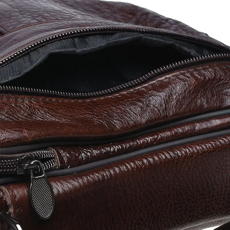 Чоловіча сумка Borsa Leather K18450 23x20x6 см Коричневий (10843) - фото 6