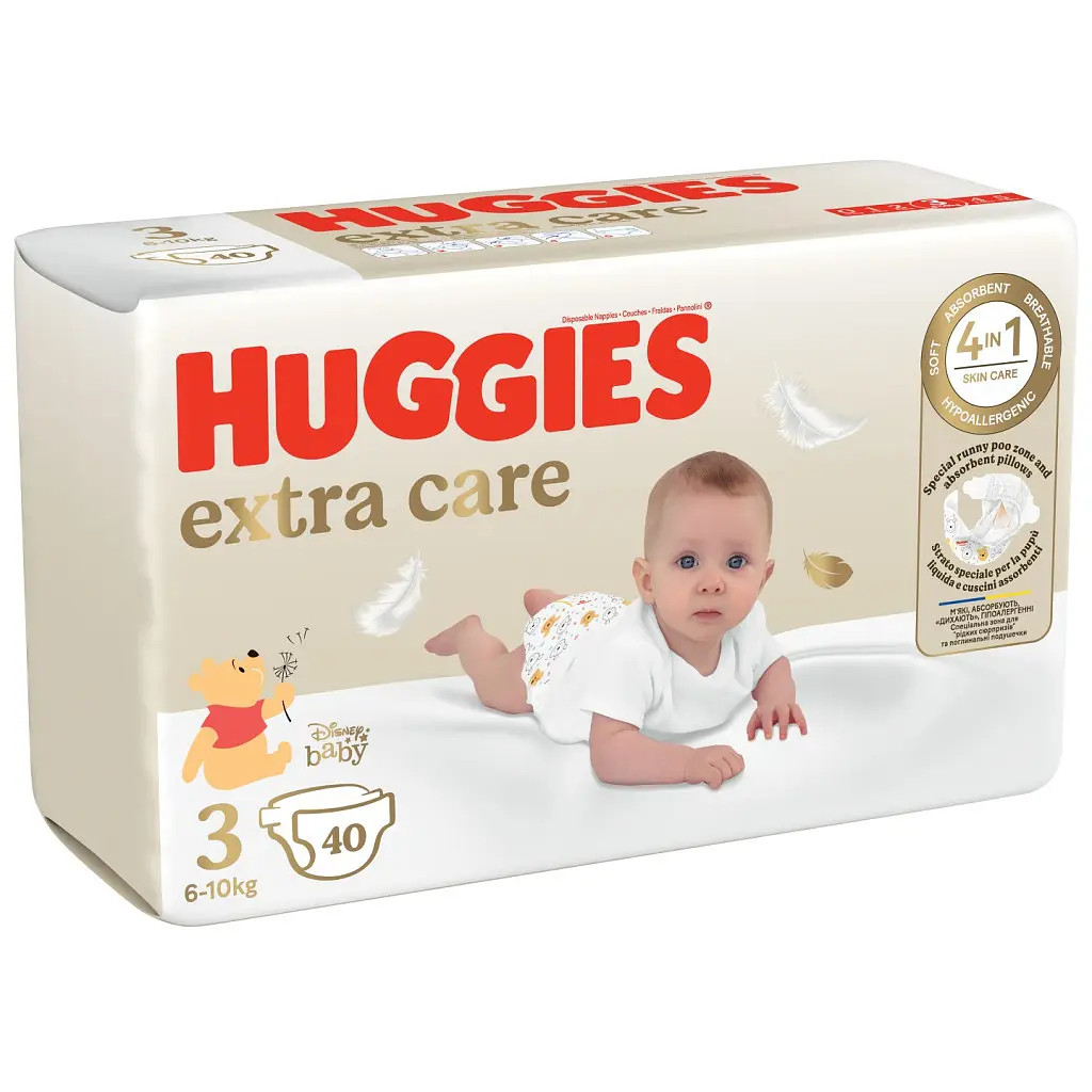 Підгузки Huggies Extra Care розмір 3 (6-10 кг) 40 шт. (5029053574400) - фото 3