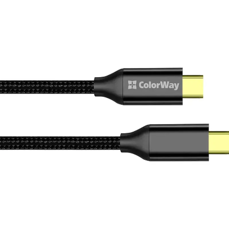 Дата кабель USB-C to USB-C 1.0m USB3.2 (20Gbps 4K PD100W) Gen2 5А black ColorWay (CW-CBPDCC062-BK) - фото 2