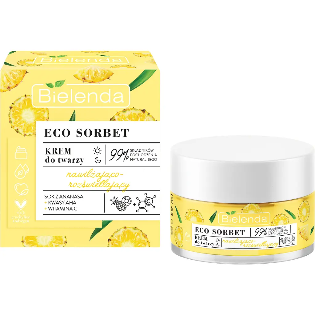 Крем для лица Bielenda Eco Sorbet Ананас увлажняющий и осветительный 50 мл - фото 2