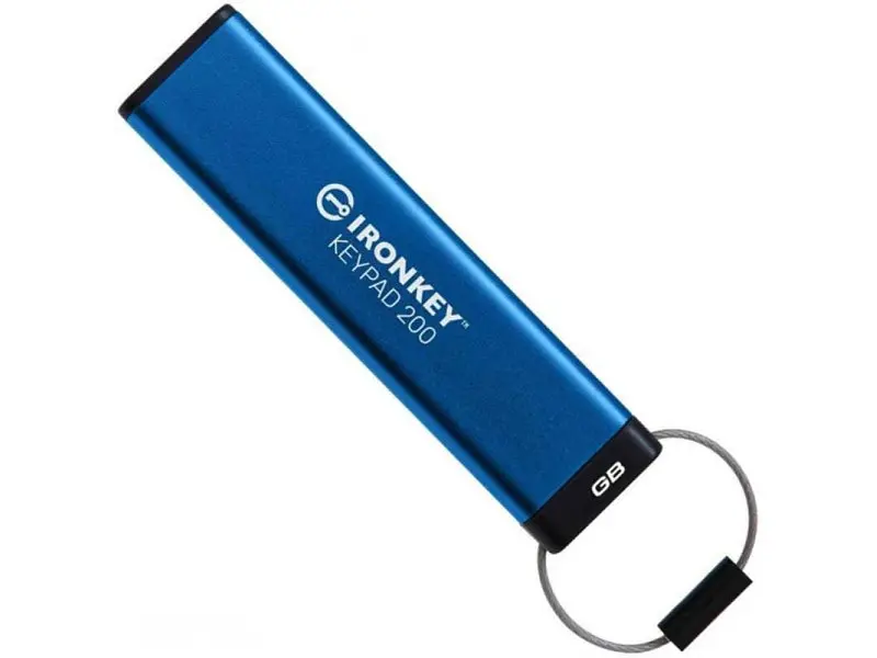 Флешка Kingston 128 GB IronKey Keypad Blue USB 3.2 (IKKP200C/128GB) - фото 2