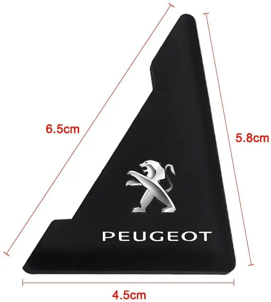Захист кутів дверей Peugeot 2 шт Гумові 45х58х47 мм на скотчі Чорні Посилені (протиударні чохли від сколів) - фото 2