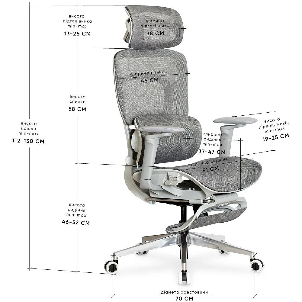 Крісло Mealux M10 Air Massage з масажним ефектом Grey (HF-M10 M/G) - фото 2