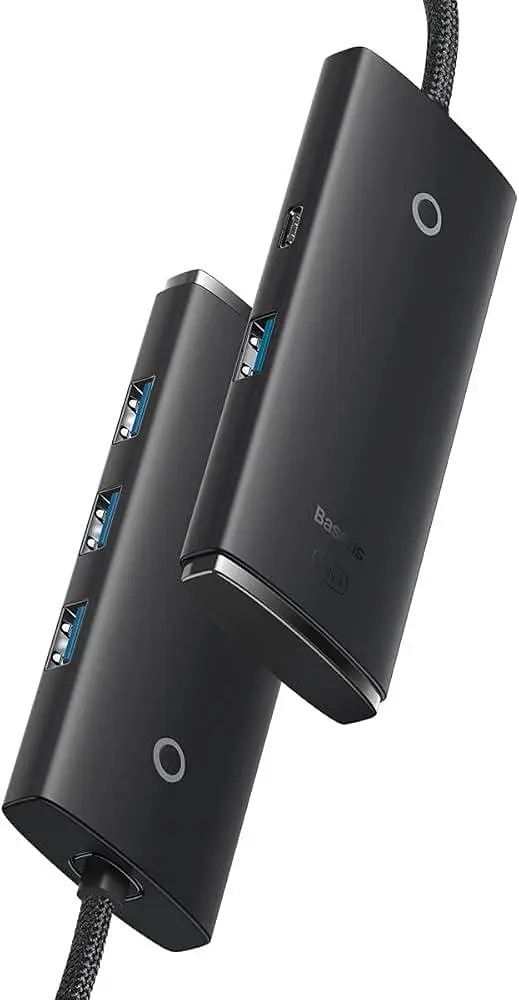Концентратор - USB-хаб Baseus Lite Series 4-Port USB-A HUB Adapter (USB-A to USB 3.0*4) 2 метри чорний WKQX030201 - фото 3