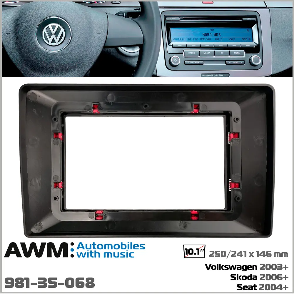 Переходная рамка Volkswagen, Skoda, Seat AWM 981-35-068 - фото 7
