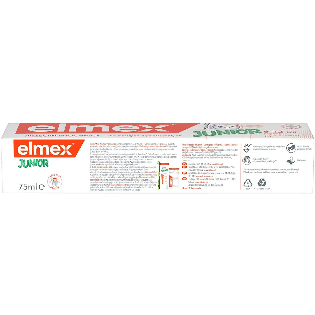Зубная паста Elmex Junior Toothpaste 75 мл - фото 4