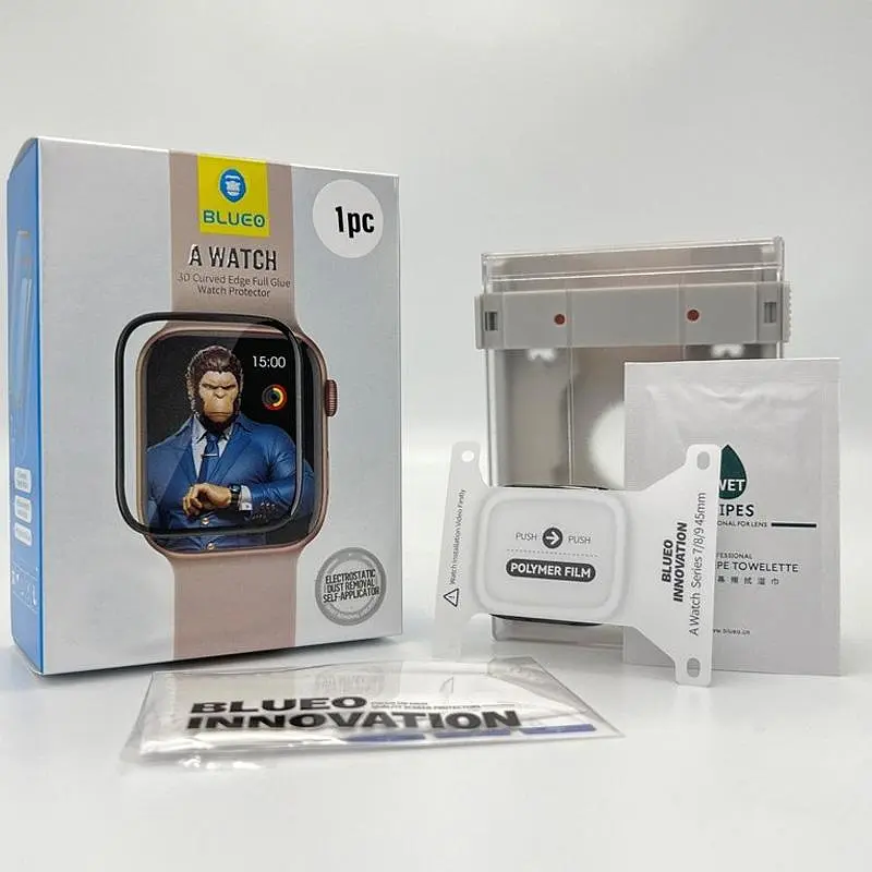 Полимерная 3D пленка Blueo Blueo High-Molecule для Apple Watch 10/11 46 мм (+ аппликатор) Черный - фото 2