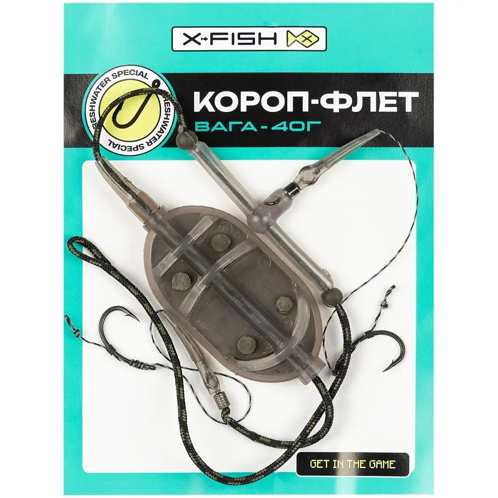 Оснащення коропове X-Fish Короп-флет 2 гачка 40g - фото 2