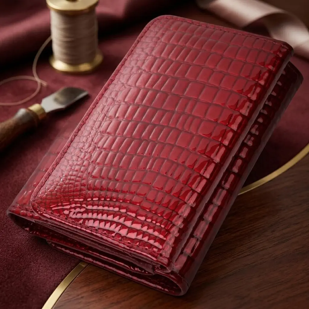 Стильний жіночий фактурний гаманець із натуральної шкіри ST Leather 22731 червоний - фото 3