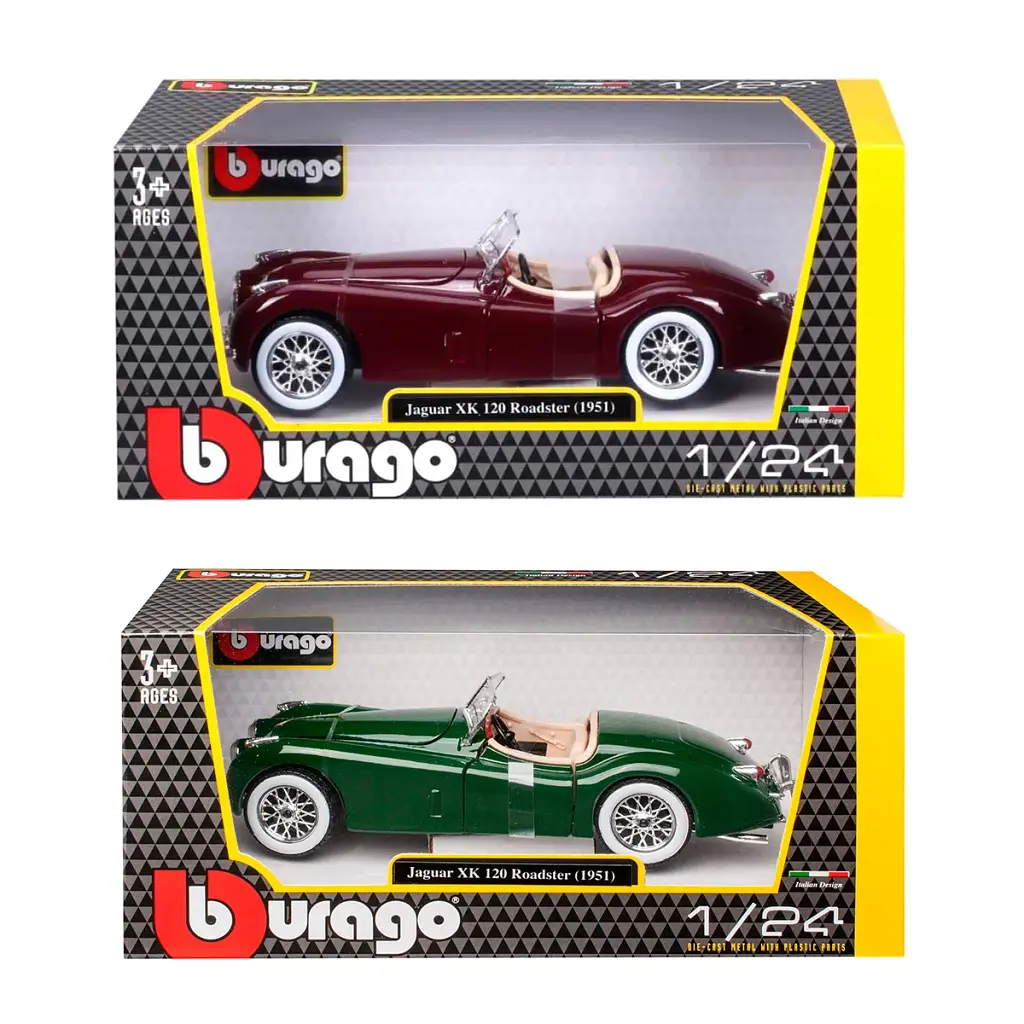 Автомодель - JAGUAR XK 120 (1951) (асорті вишневий, сріблястий, 1:24) - фото 2