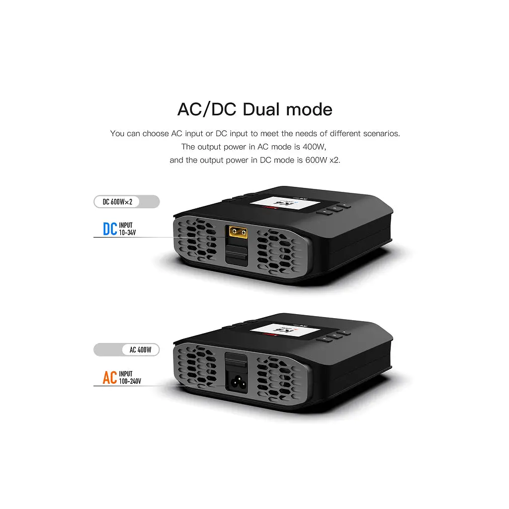 Зарядний пристрій для дрона iSDT K4 AC 400W DC 600Wx2 (HP0015.K4) - фото 2