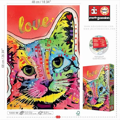 Пазл Educa Tilt Cat Love Дін Руссо, 1000 елементів (19257) - фото 4