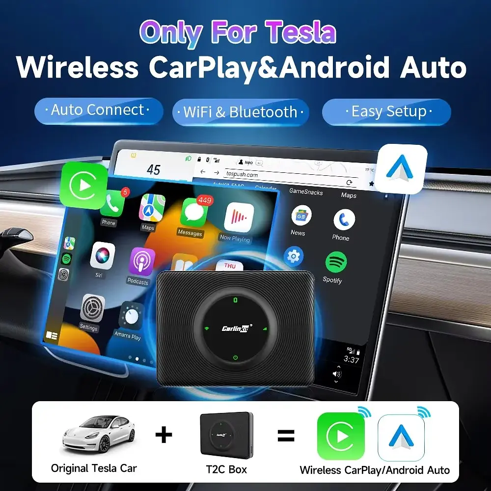USB-адаптер CarlinKit T2C для Tesla для бездротового Apple CarPlay / Android Auto - фото 3