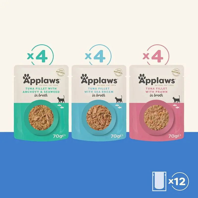 Набір павучів для котів Applaws Fish Selection in Broth 12 х 70 г - фото 2