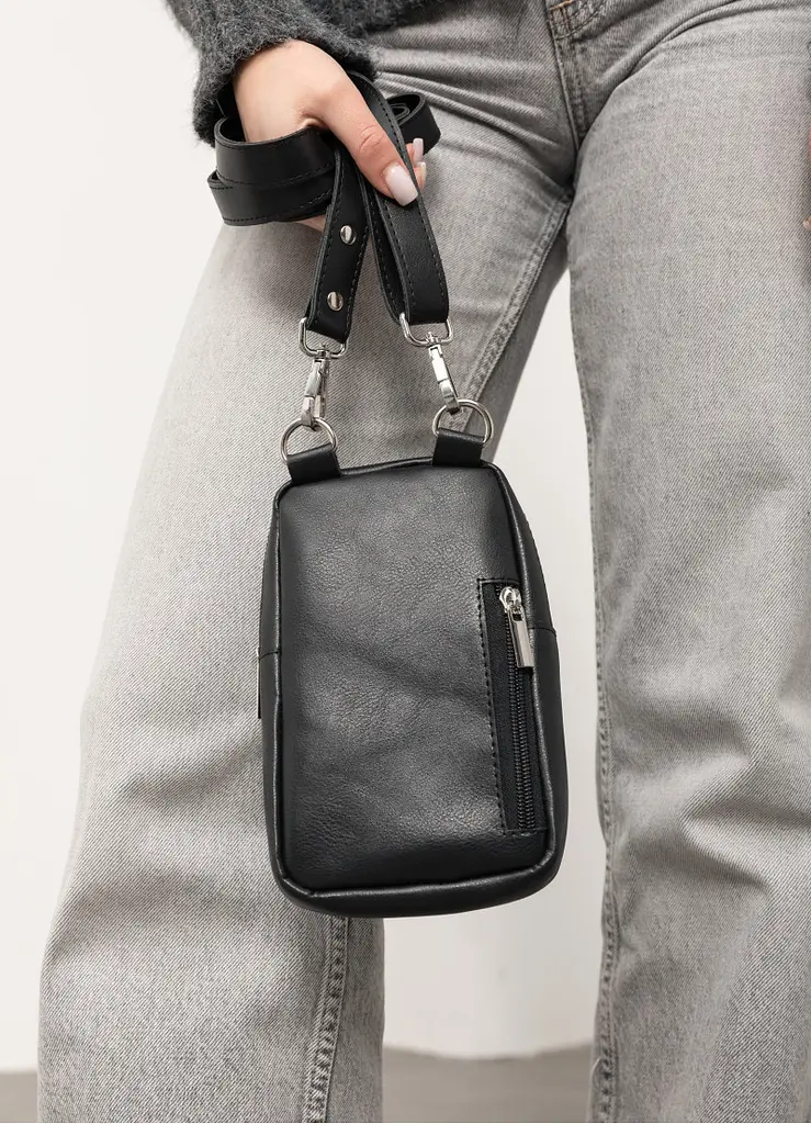 Жіноча сумка Sambag Modena чорна 19 х 11 х 3 см (96193001) - фото 7