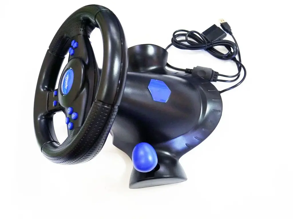 Ігрове кермо з педалями Vibration Steering wheel для пк, PS2, PS3, PC - фото 3