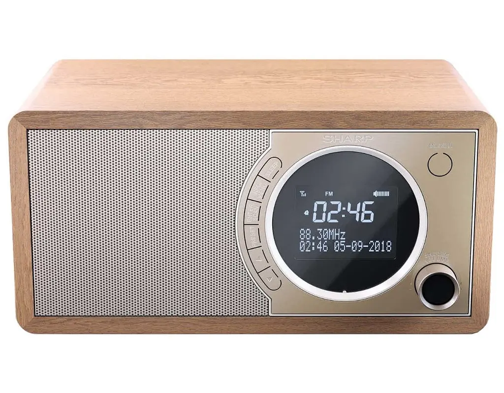 Радіоприймач колонка Sharp DR450BR Brown DAB+, FM RDS, Bluetooth, мережа