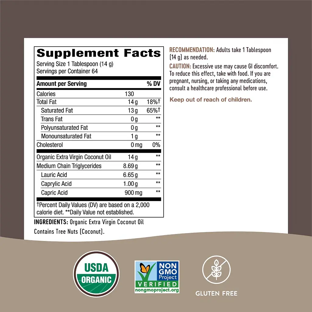 Органічна кокосова олія холодного віджиму Nature's Way Coconut Oil 907 г - фото 8
