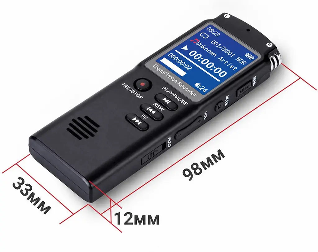 Цифровий портативний диктофон Digital Voice Recorder з MP3 та стереозаписом, 16 ГБ пам’яті - фото 7