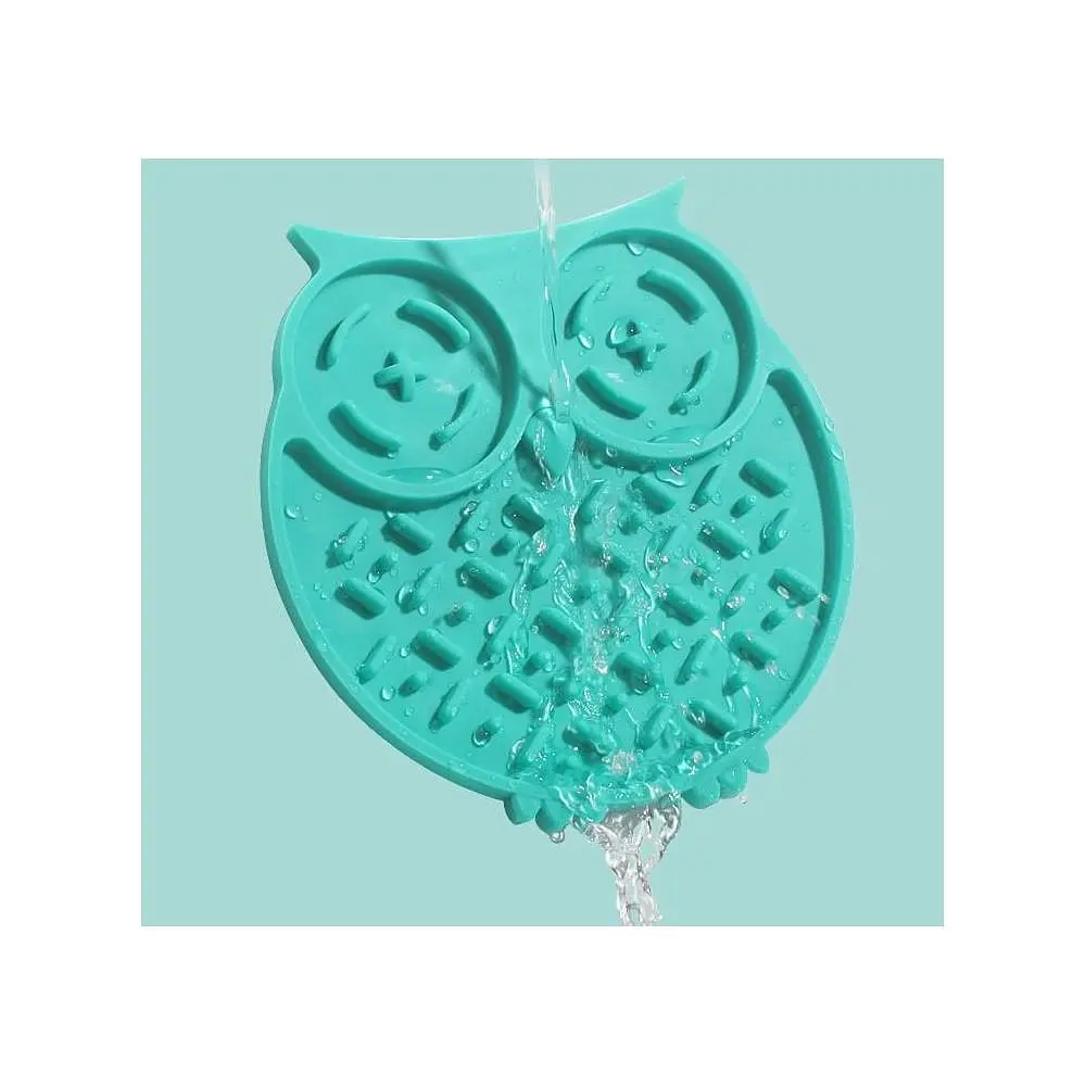 Коврик-кормушка WahoPet licky mat сова силиконовый, зеленый - фото 8