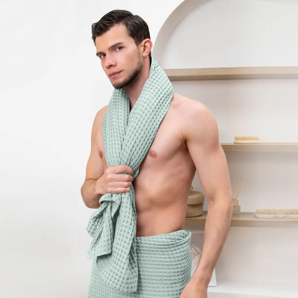 Рушник вафельний Pistachio Greek Waffle 40х70см (Towel_56Pistachio_GreekWaffle_40x70) - фото 6