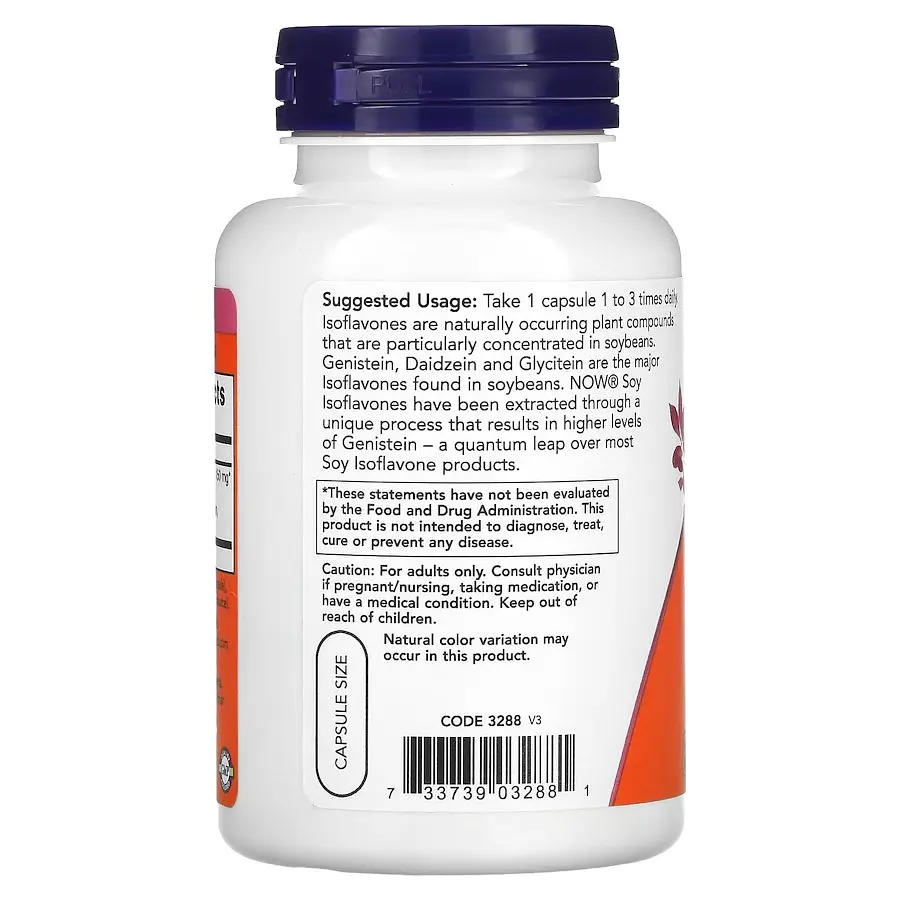 Натуральна добавка Now Soy Isoflavones 150 mg 120 вегакапсул - фото 3