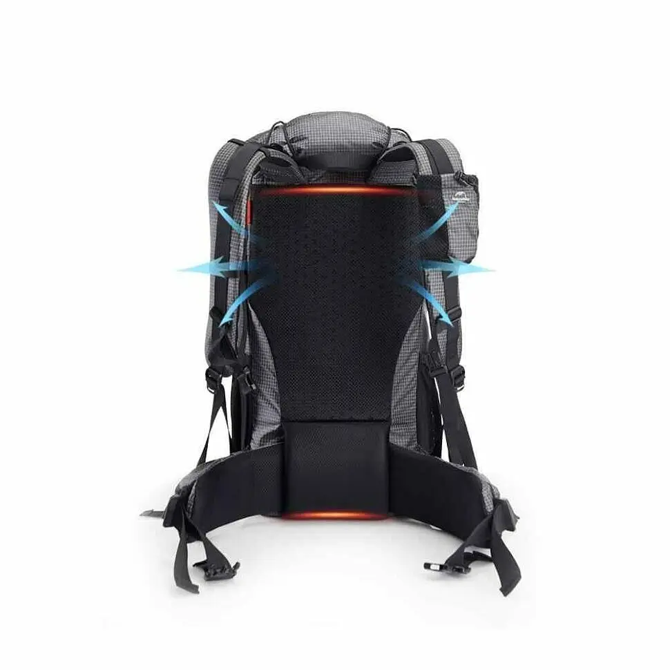 Рюкзак туристичний Naturehike Rock NH20BB113, 40+5 л, чорний - фото 2