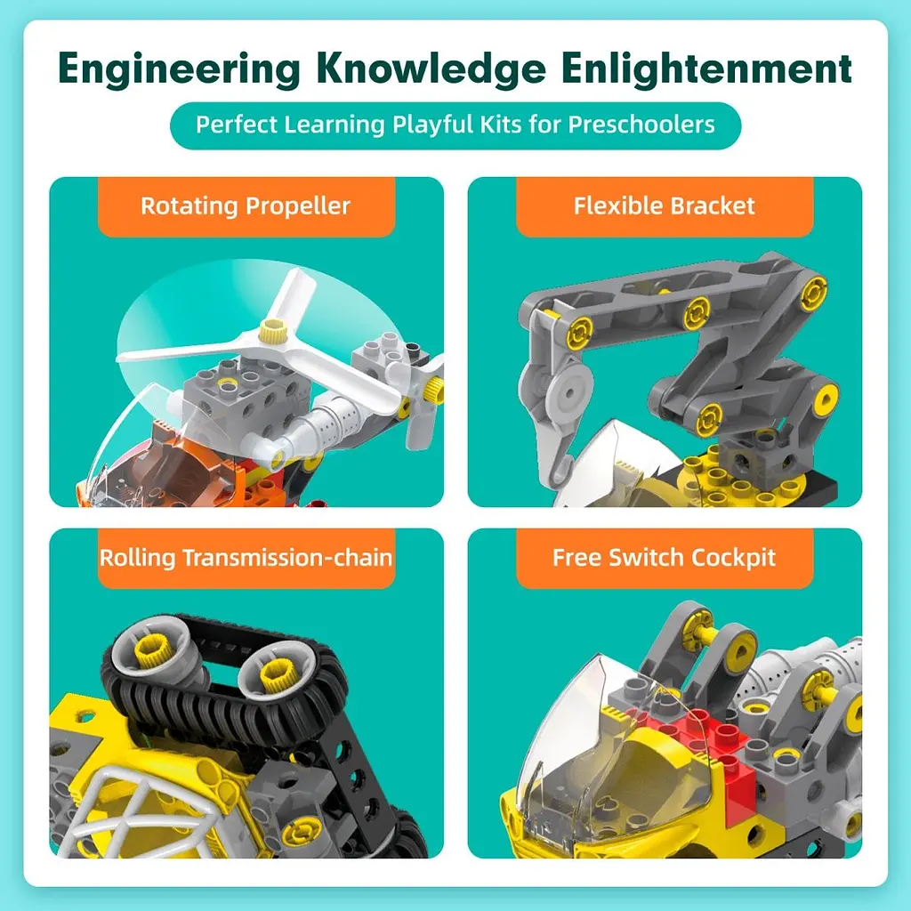 Конструктор Makerzoid Big Building Blocks-Mechanical Engineering Team (MKZ-OBK-MET) [86644] - фото 8