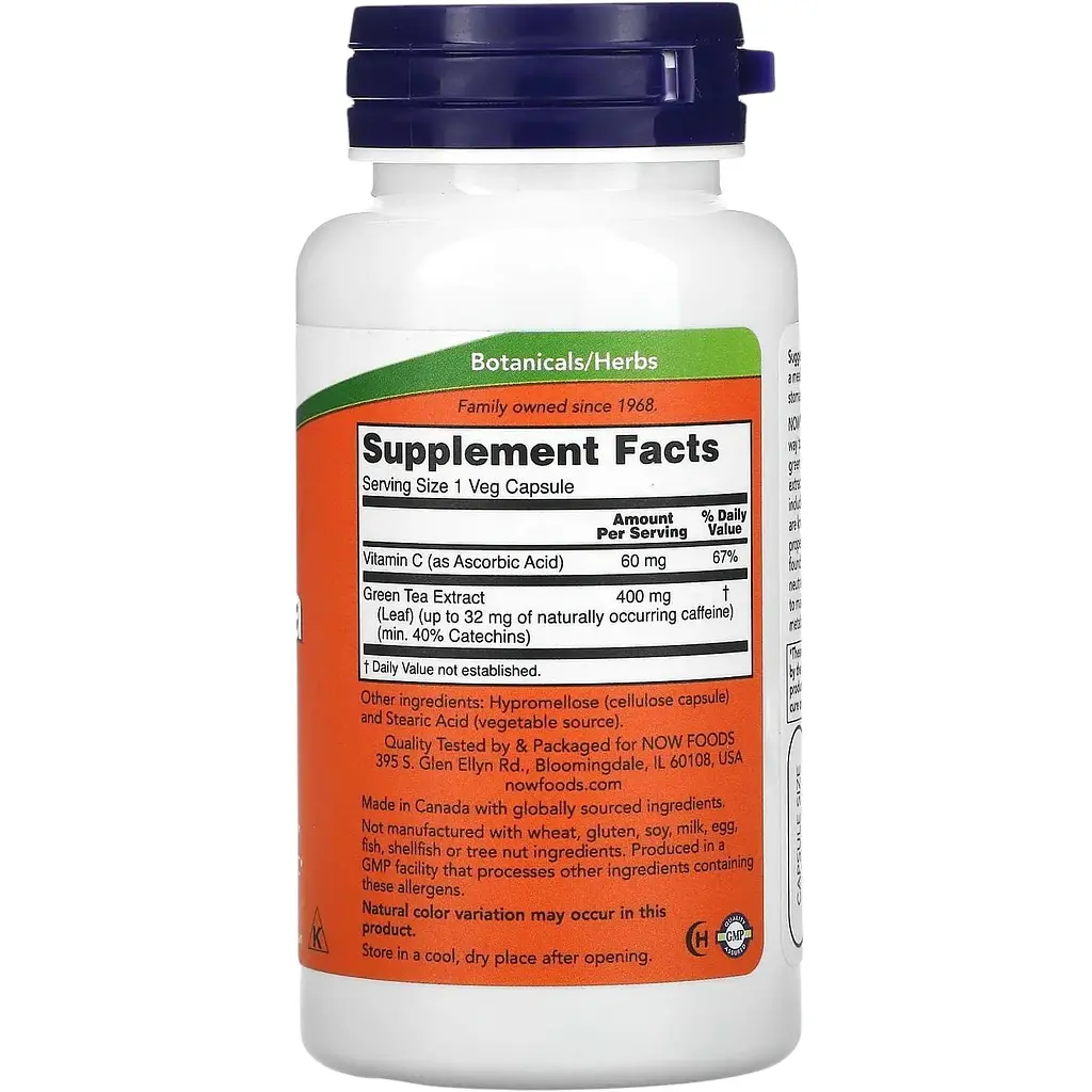 Екстракт зеленого чаю Now Foods Green Tea 400 мг 100 капсул - фото 2
