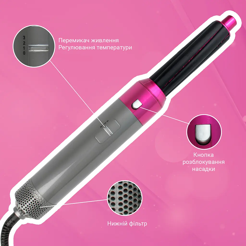 Стайлер для волосся Inspire WT-618 5в1 Grey Pink - фото 5
