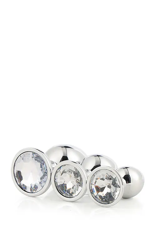 Набір анальних пробок Dream Toys Gleaming Love Silver Plug Set - фото 4