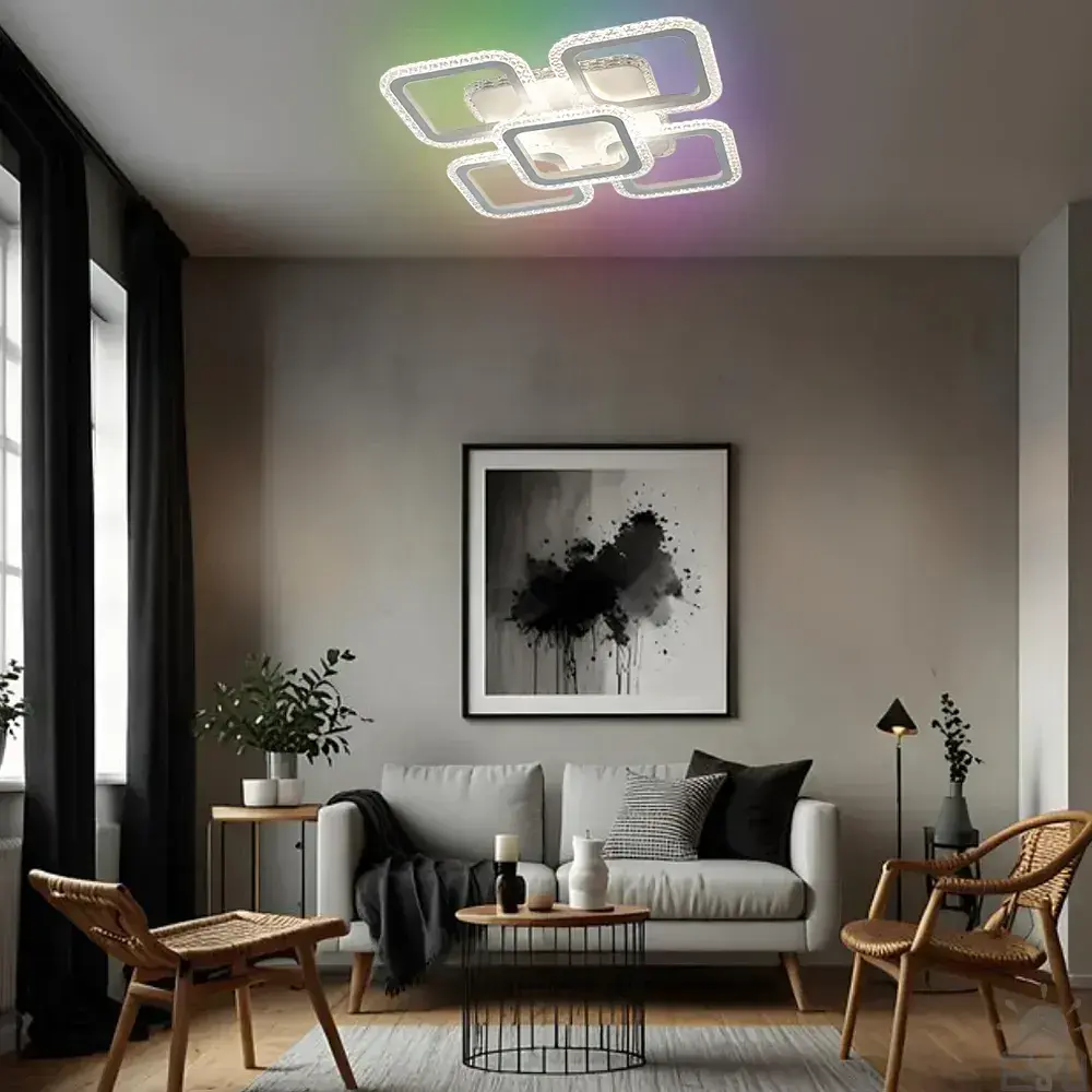 Смарт люстра керована світлодіодна ROOM ICE RGB 6S 70 Вт SMART 380x380x75 мм Біла ESLLSE - фото 6