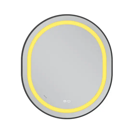 Дзеркало Mixxus Premium ELLIPSE MV05-80x70-REVERSE BLACK (LED Touch, Anti-fog (3-6kK)) (MP6646) - фото 3