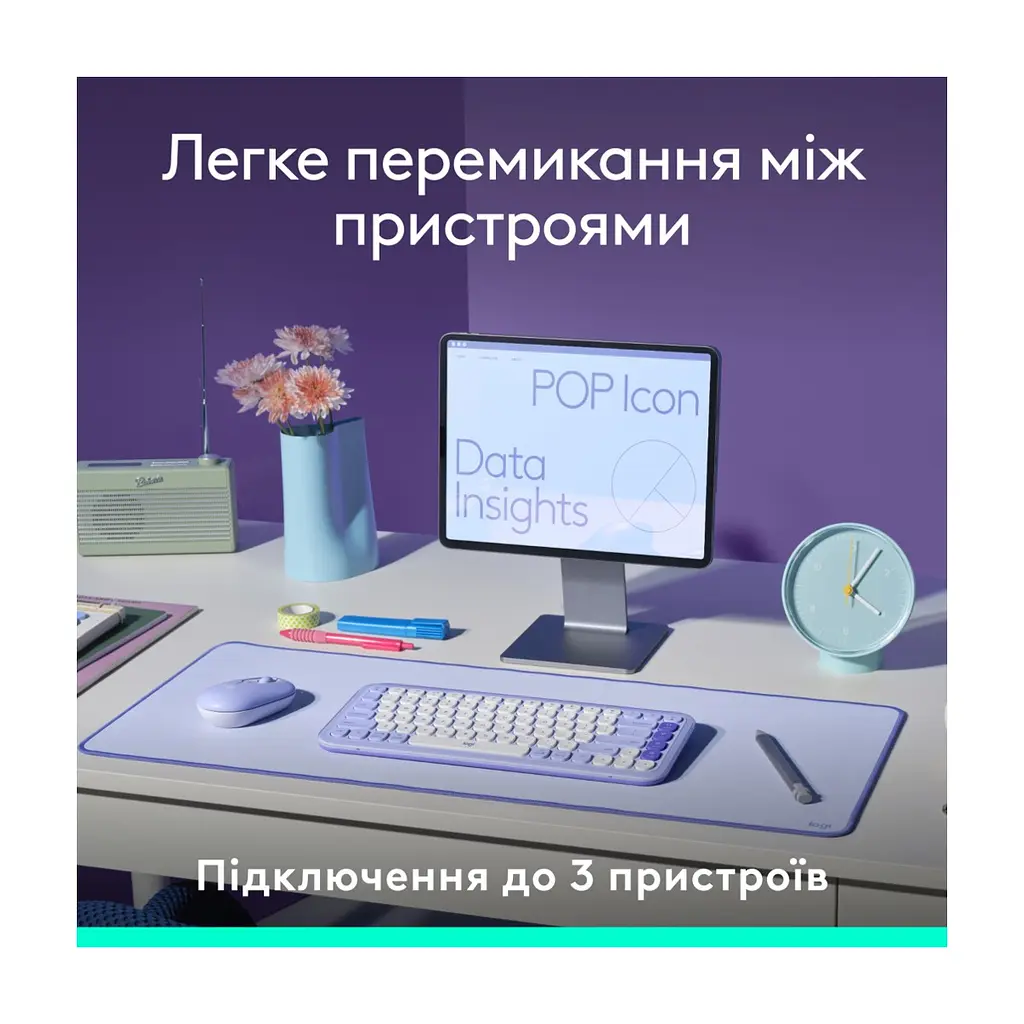 Клавіатура Logitech POP Icon Keys Bluetooth UA Graphite (920-013157) - фото 8